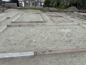 Uitzetten fundering