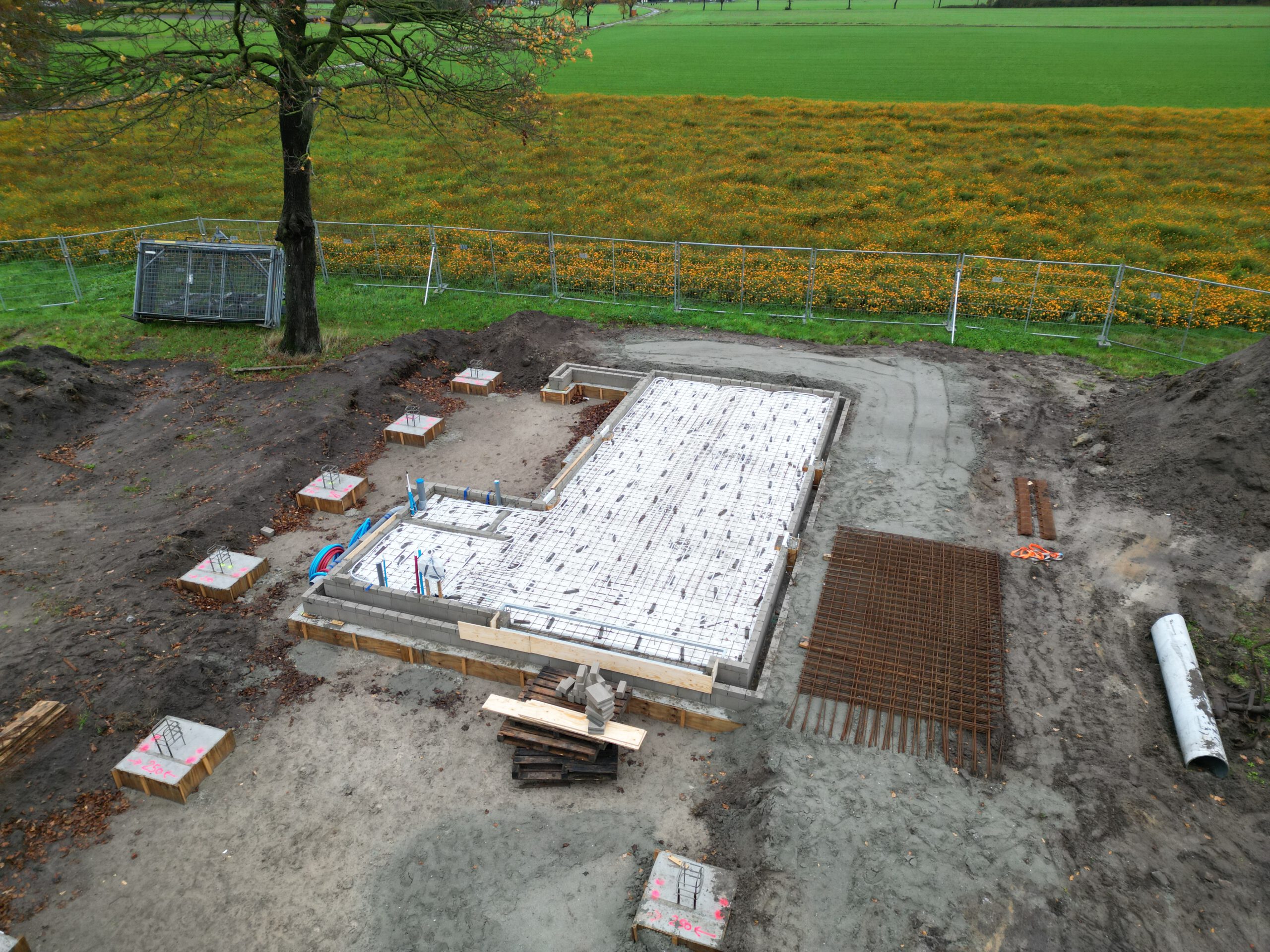 Fundering berging nieuwbouw